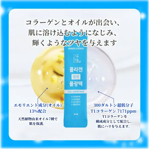 ジュナムパックケア 300ダルトンコラーゲン ラッピング水光パック 4ml×5包入(画像5)